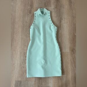 Cinq à Sept Mint color Mini Dress with Silver Accents